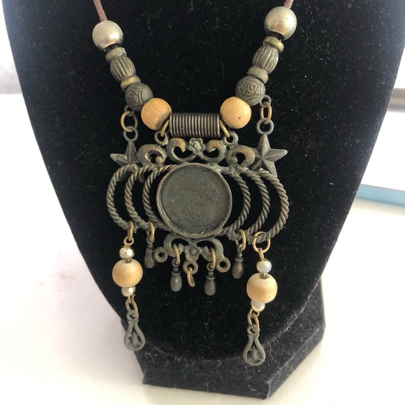 Vintage Bohemian Necklace with Coin Pendant - Picture 3 of 6
